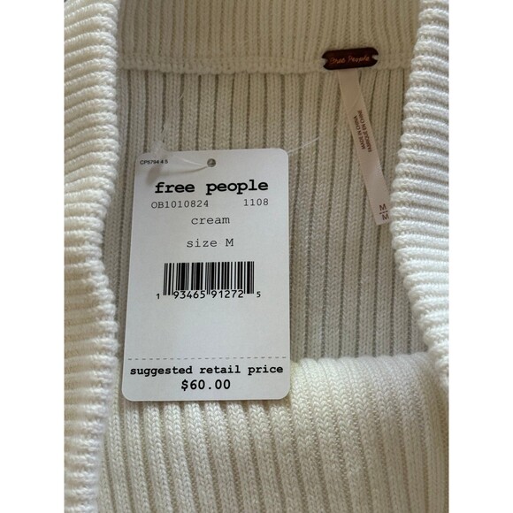 Free People Solid Gold Ivory Ribbed Knit Mini Skirt Cream Size Medium - Picture 11 of 11